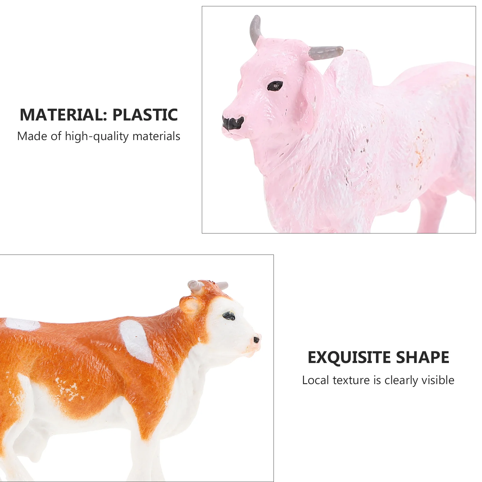 4 Pcs Simulation Bullfighting Model Toys Mini Cow Adornment Desktop Decor Simulated Creative Animals Models Hat Child