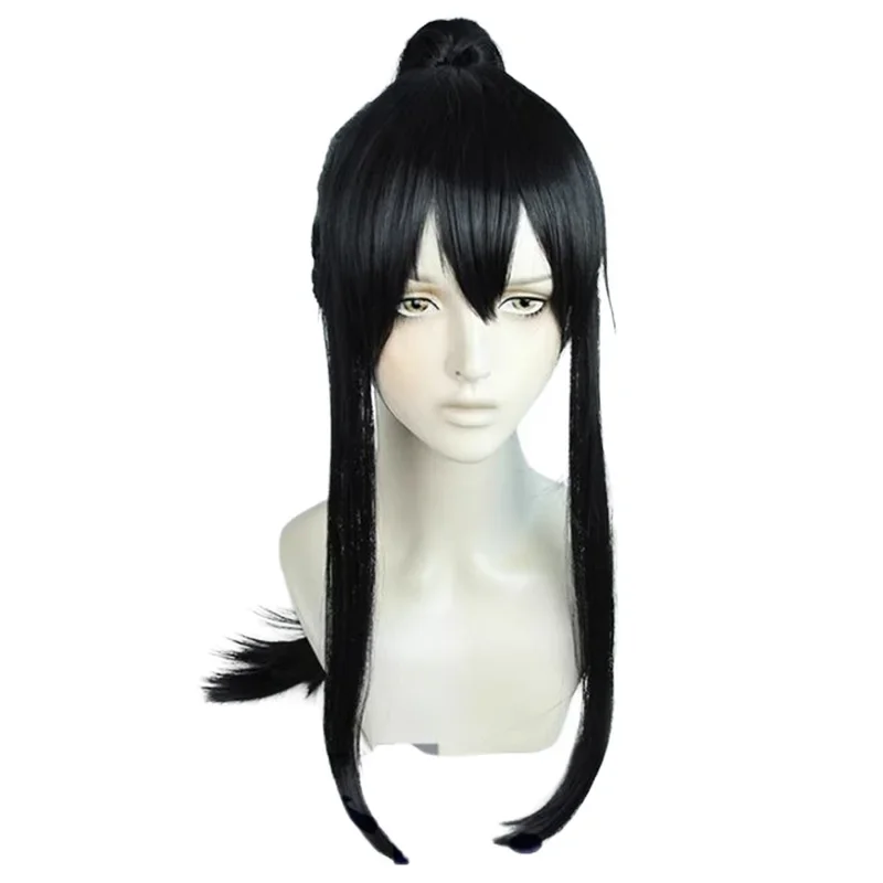 Ashiro Mina Headgear Cosplay Wigs Costume Accessories Anime Kaiju Cosplay Number 8 Black Long Wigs Hair Halloween Suit Props