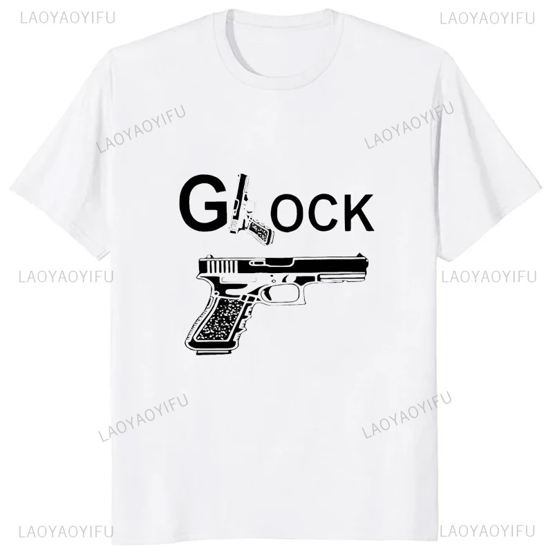 Hot Sale Cool Glock Pistol Handgun Men T-Shirt Short Sleeve Harajuku Casual Fashion Loose Women Tees Hipster Soft Y2k Tshirt