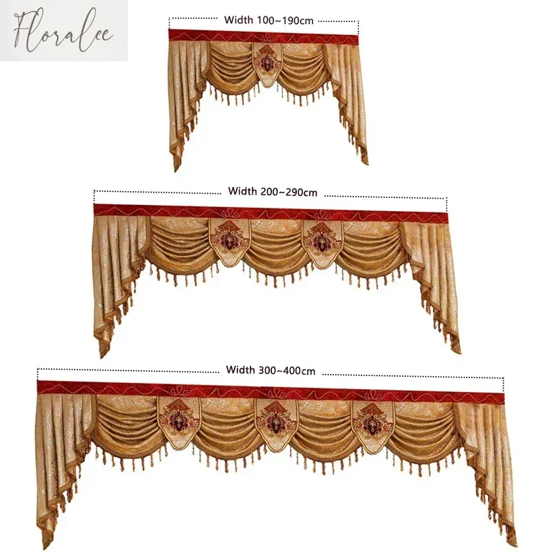 High Quality Luxury Elegant Room Curtains Valance Custom Made Window Curtains for Living Dining Room Bedroom Villa Hotel Study