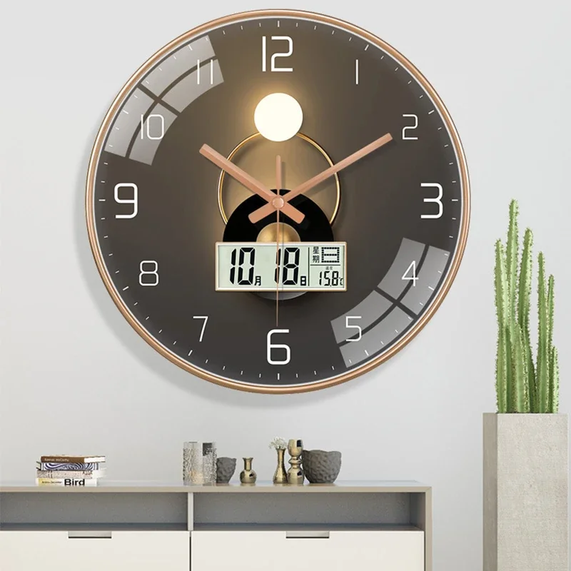 35C Fashion Luxury Simple Wall Clock Creative Date Week Clocks Home Living Room Bedroom Watch Wall Quartz Clock reloj de pared