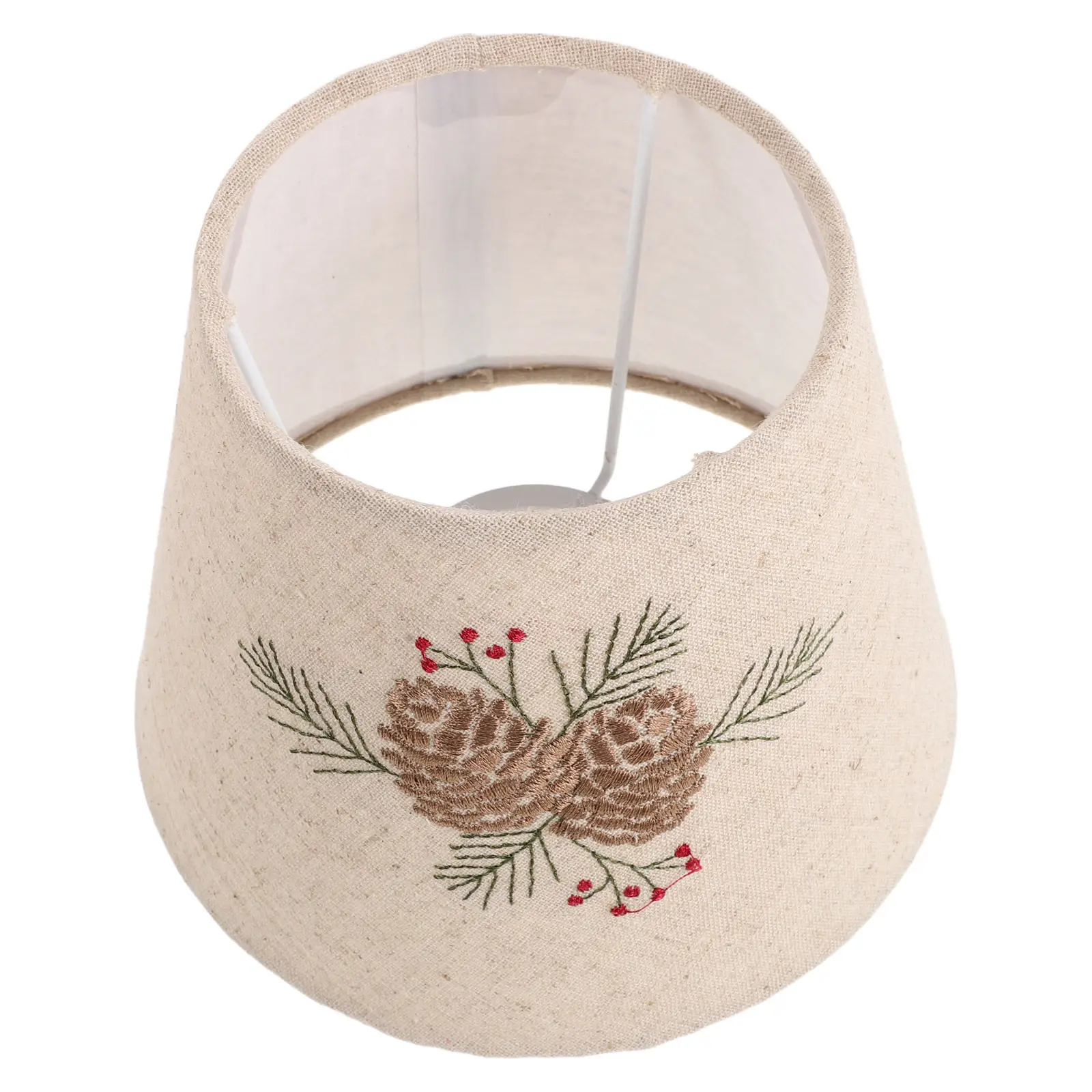 Small Embroidered Fabric Lamp Shade Barrel Style Top 4.3 Bottom 6.7 Height 5.1 for Table Lamp Bedside Light Fits E27 E14