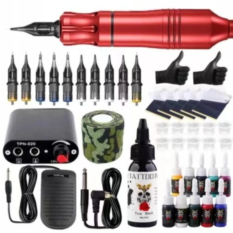 

Tattoo Set Tattoo All-in-One Machine Tattoo Kit Cutting Line Fog Machine Mini Power Supply Tattooing Needle