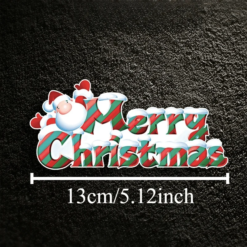Merry Christmas Santa Hat Christmas Tree 1pc Vinyl Car Decal Sticker Waterproof Self-Adhesive for Window Door Laptop