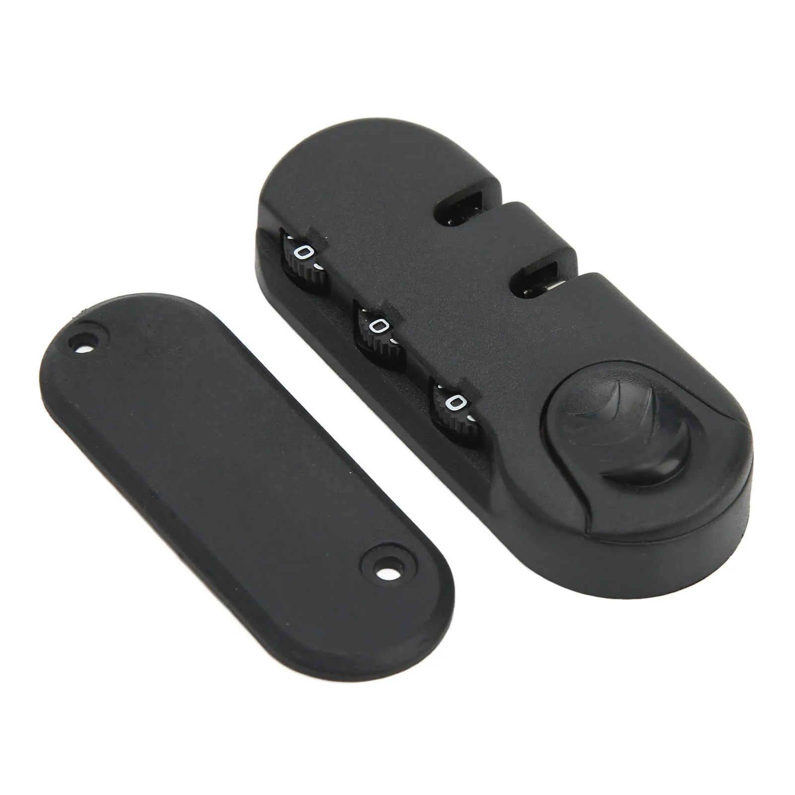 قفل الأمتعة 3 أرقام سبائك الزنك قفل الصيد البلاستيك متجمد مظهر أسود حقيبة كلمة السر قفل الأمن #1