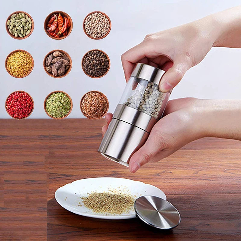 

High Quality Stainless Steel Manual Salt Pepper Mill Grinder Portable Kitchen Mill Tool Grinding Gadgets for Herb Pepper Spice