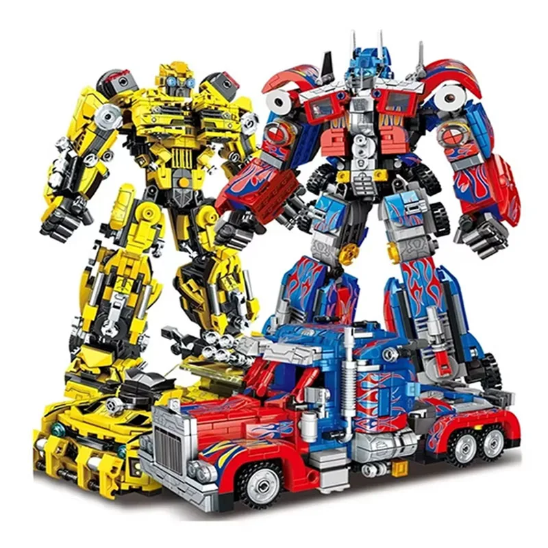 City DIY Deformation Robot Building Block Famous Huangfeng Warrior Automotive Deformation Robot Brick Children Toy Gifts