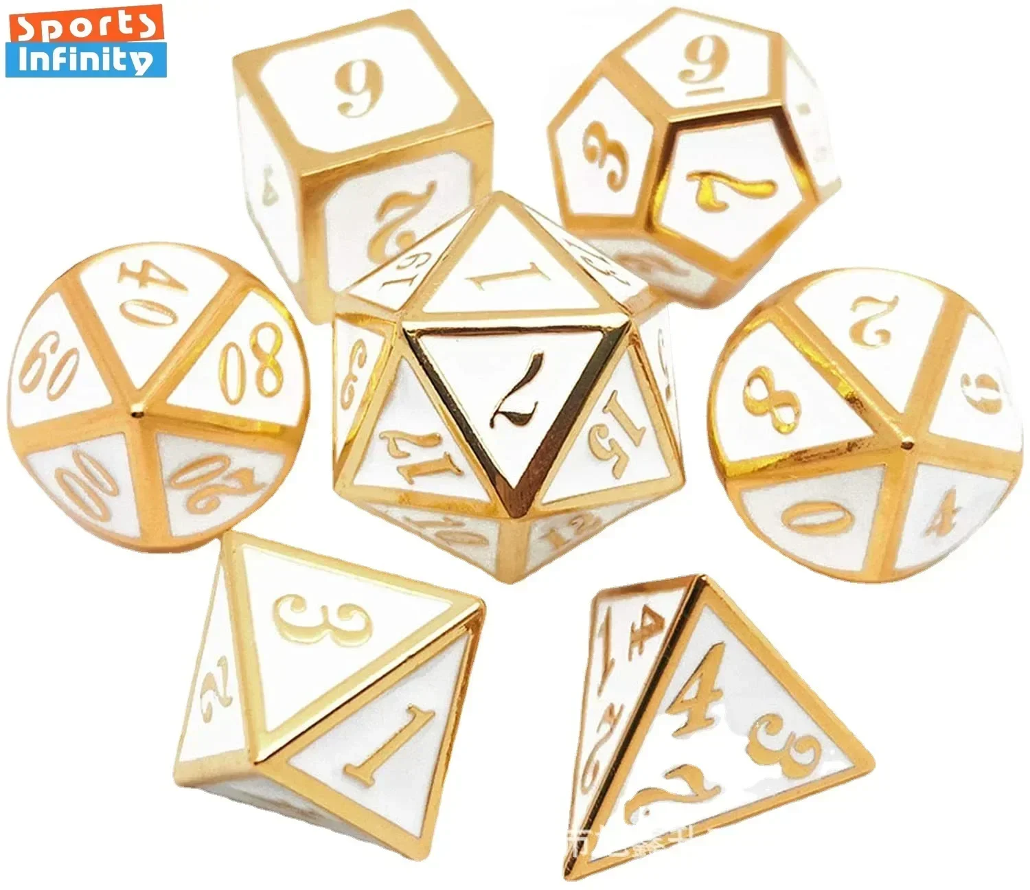 7PCS of Metal Dice for Dnd TRPG RPG TRPG Cthulu Running Team Board Game COC Dice Polyhedral Number Dice Kit