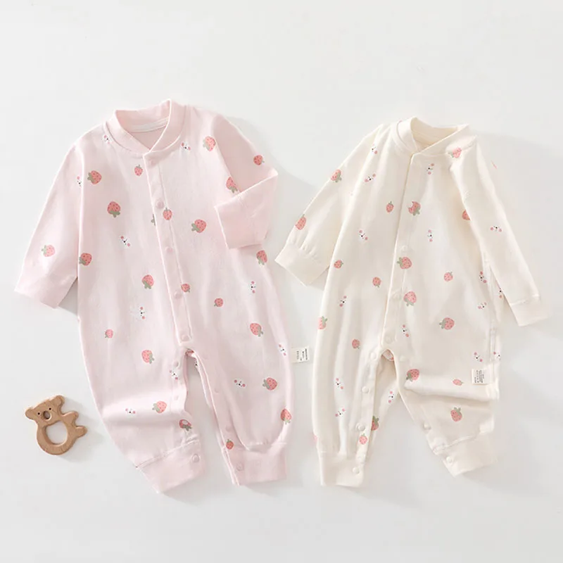 0-2 Y Baby Rompers Toddler Girls Jumpsuit Single Breast Newborn Clothes Full Sleeve Autumn Infant Clothing