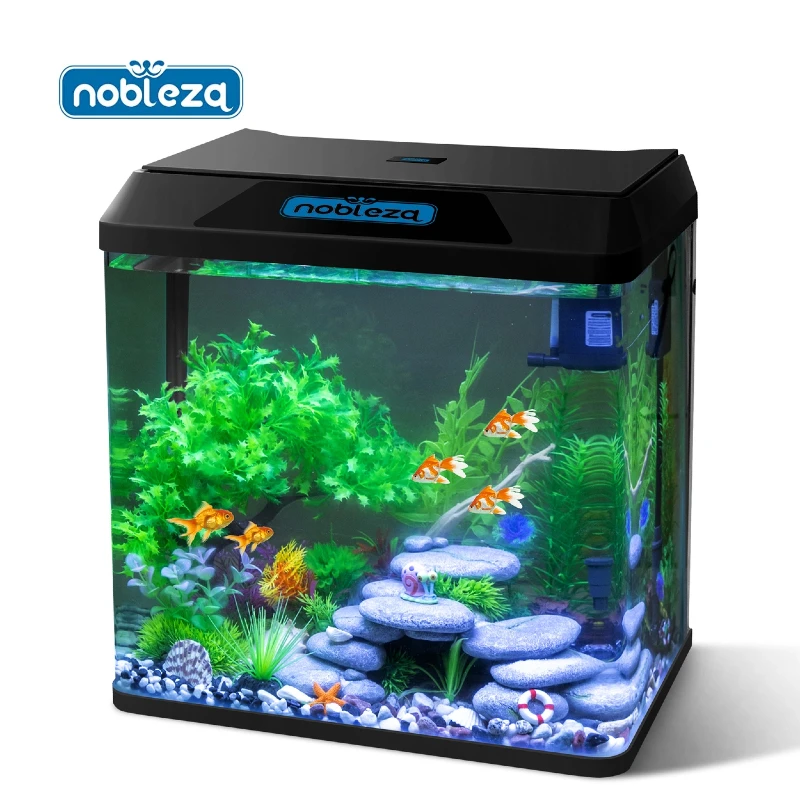 30L Full aquariums and fish tank glass with integrated filtering system and LED lighting