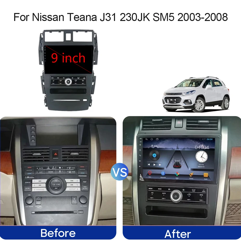 4G For Nissan Teana J31 230JK SM5 2003-2008 Android Auto Car Radio Head Unit Multimedia Video Player GPS Navigation No 2din DVD