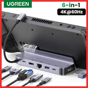 Estación de acoplamiento Ugreen USB C para Steam Deck a HDMI 4K60Hz RJ45 PD100W Dock para ASUS ROG ALIY NINTendo Switch MacBook PC HUB USB 6 mejores ventas Ugreen RJ45 - №5