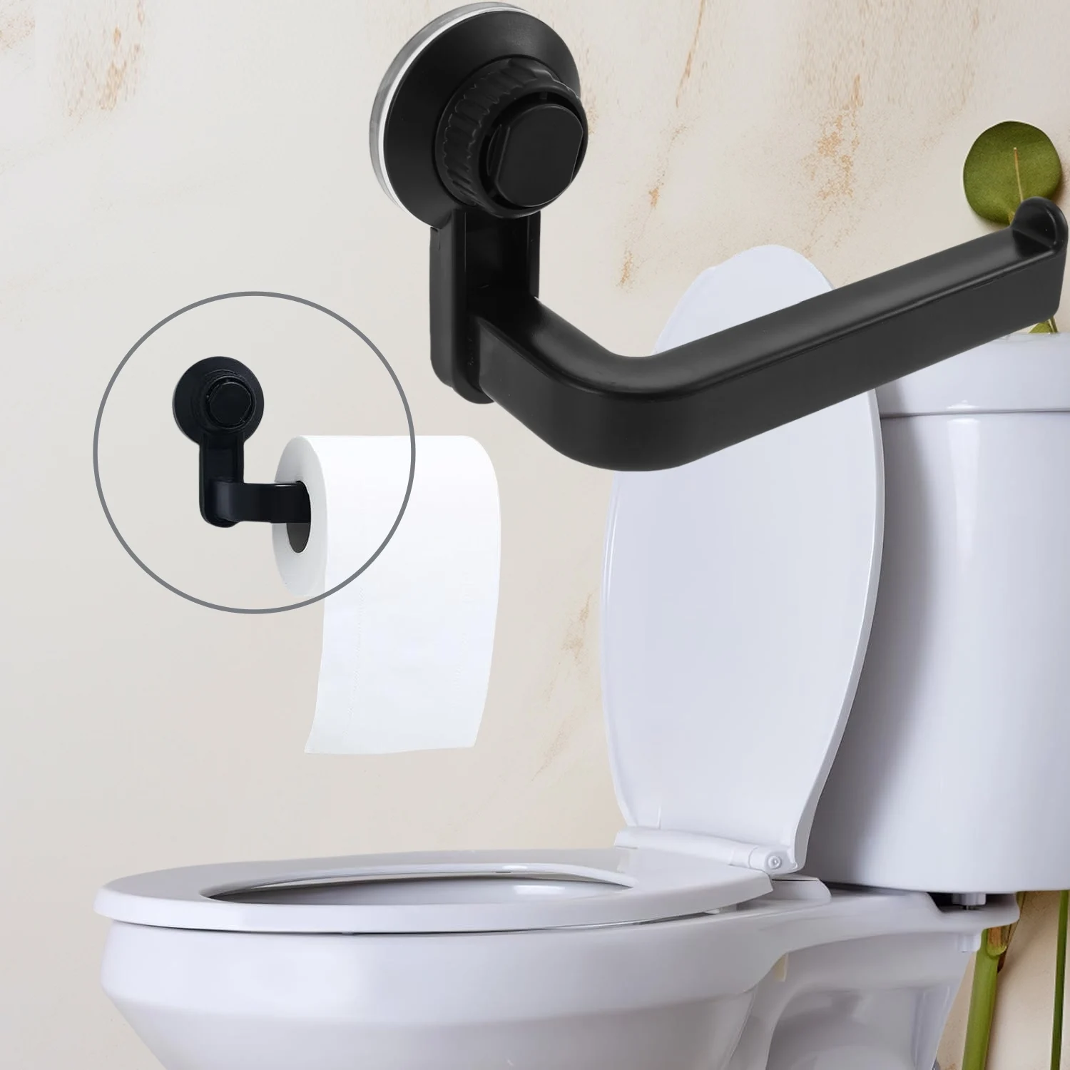 Suction Cup Toilet Paper Holder Wall Mount No Punching High Quality ABS Tissue Towel Roll Dispenser Bathroom Kitchen Accessories