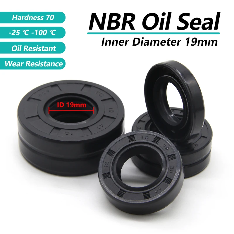 2/5/10pcs ID19mm NBR Skeleton Oil Seal TC-19*28/29/30/32/35/40/47*5/7/8/10mm Nitrile Rubber Shaft Double Lip Oil Sealing Gaskets