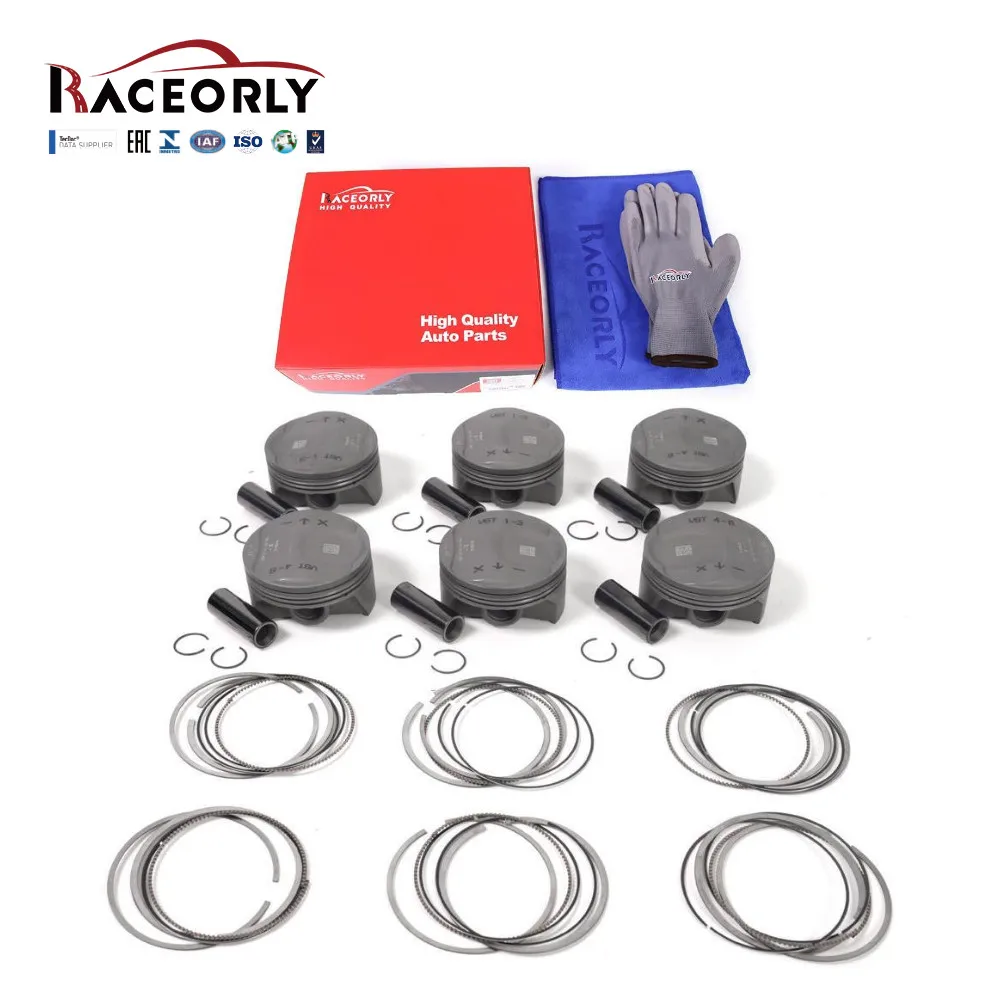 RACEORLY Forged Piston & Ring Set For Porsche Cayenne Panamera 970 95B 3.0T V6