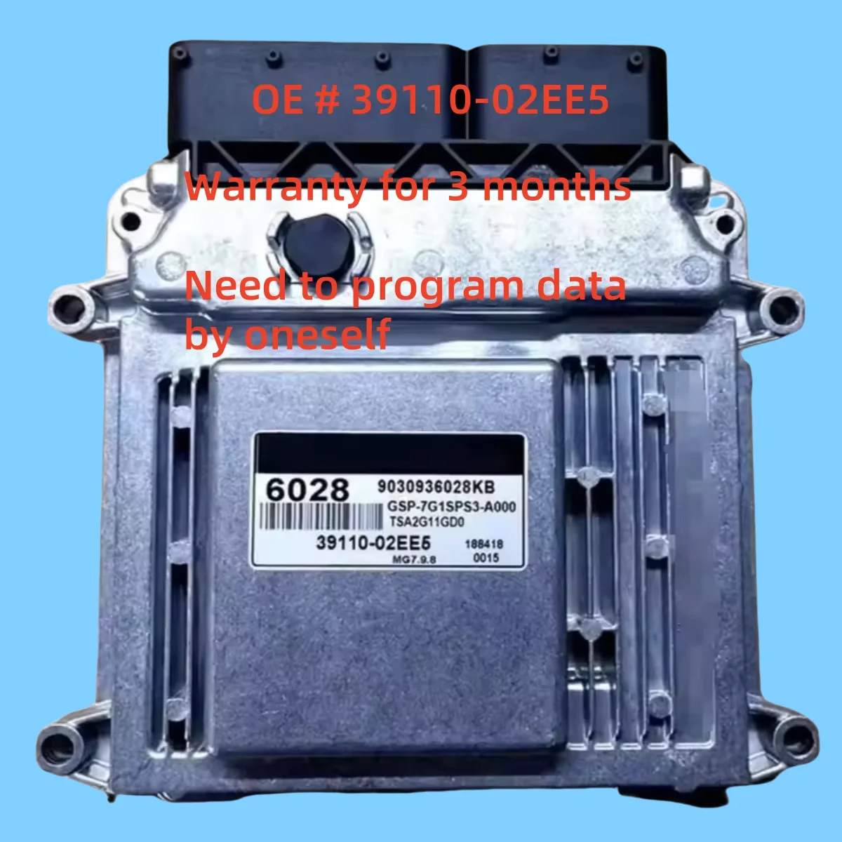 High quality 39110-02EE5 3911002EE5 MG7.9.8 6028 Auto Car Engine Computer Board ECU ECM for Hyu ndai Kia