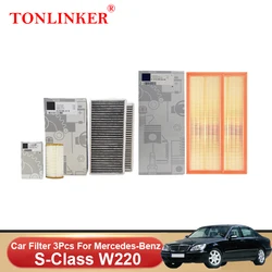 TONLINKER Cabin Air Filter Oil Filter For Mercedes Benz S Class W220 S320 S350 S430 S500 S600 L S55AMG S65AMG Car Accessories