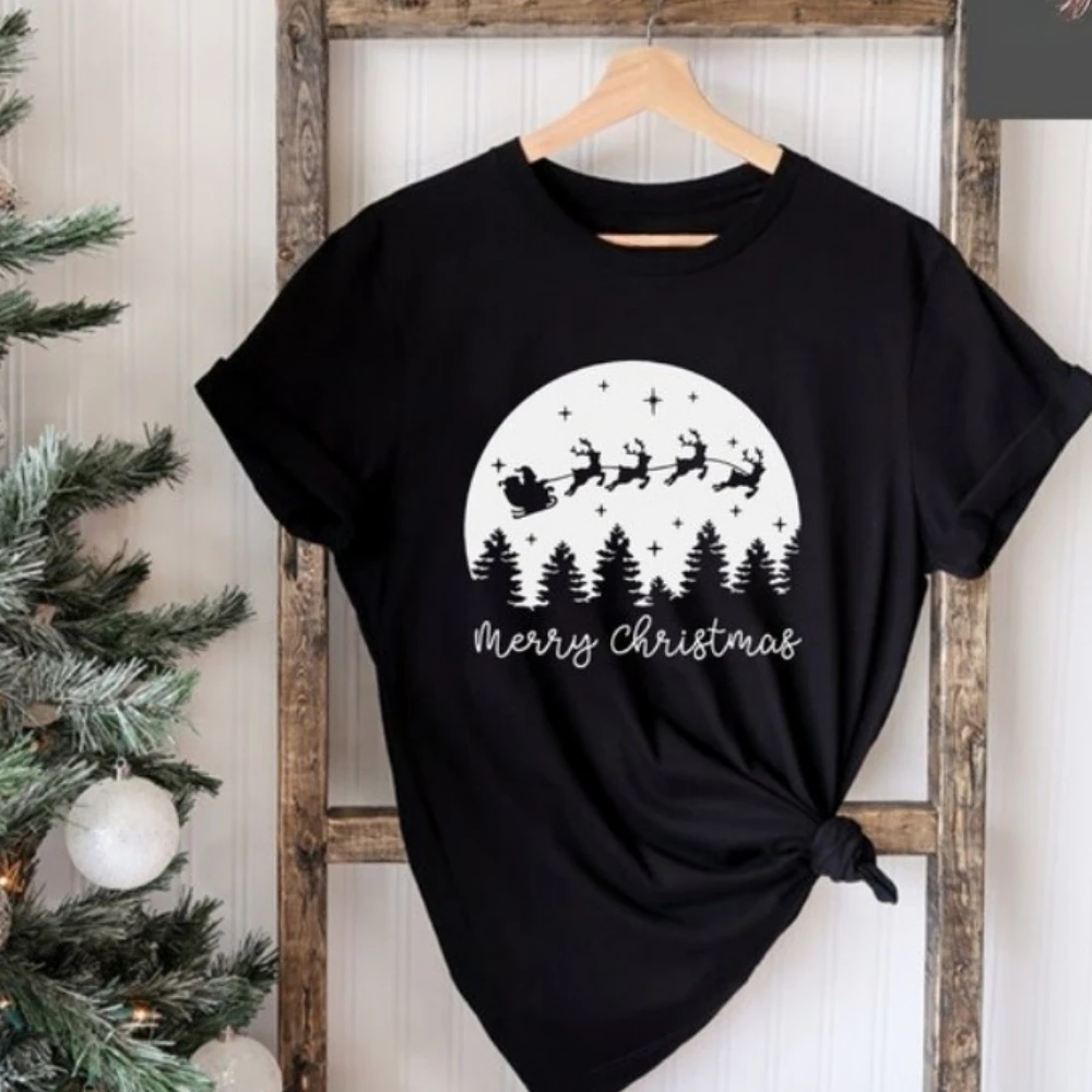 Merry and Bright Shirt Christmas Shirts Christmas Shirts for Women Holiday Shirt for Women Fashionable and Casual Cotton Tops