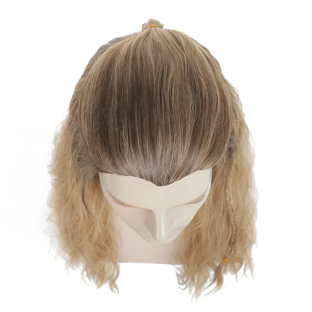 Synthetic Love and Thunder Movie Thor Men Cos Wig Long Wavy Curly Braid Side Bangs Jane Cosplay Hair for Men Party Wigs image 3