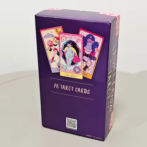 Pastel Prism Tarot Deck 10.3*6cm 78 Pcs Tarot Cards Imbued with The Soothing Tones of A Pink and Sky-blue Color Palette