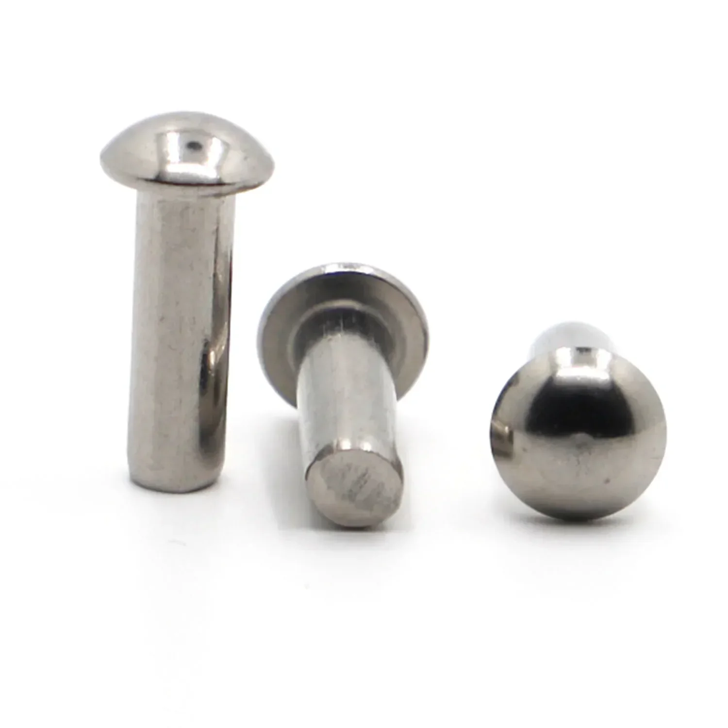 10-50pcs 304 Stainless Steel Solid Round Head Rivet M0.8 M1 M1.2 M1.4 M1.6 M2 M2.5 M3 M4 M5 M6 Alloy Self-plugging Rivet GB867