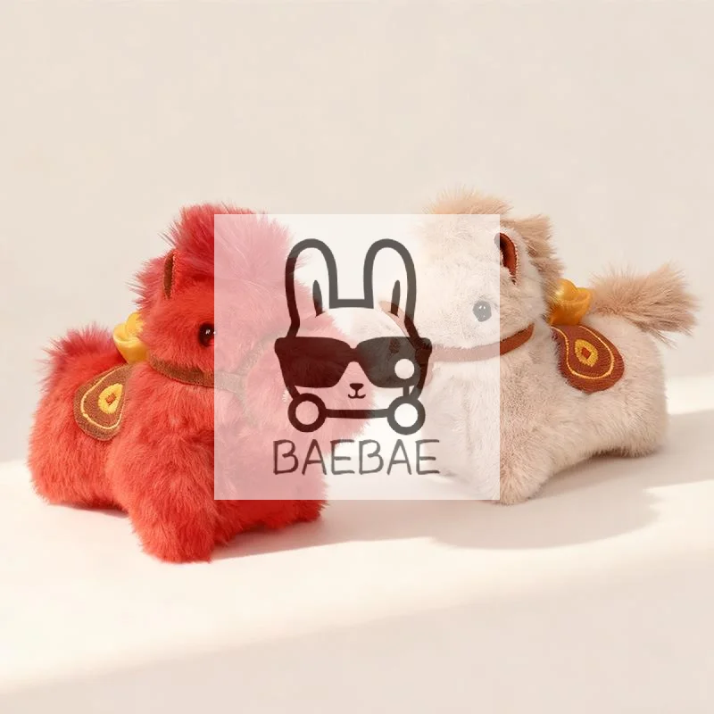 

9CM The Year Of Horse Mascot Keychain Chinese New Year 2026 Pendant Cute Cartoon Plush Pony Keyring Spring Festival Party Gift
