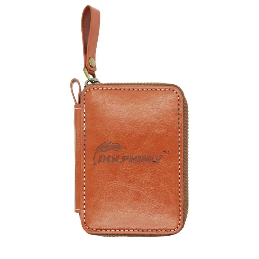 Tragbare PU Leder Köder Brieftasche Tasche Köder Lagerung Harte Köder Jig Spinner Tasche Mit Reißverschluss Große Kapazität Angeln Tasche Tackle Tasche