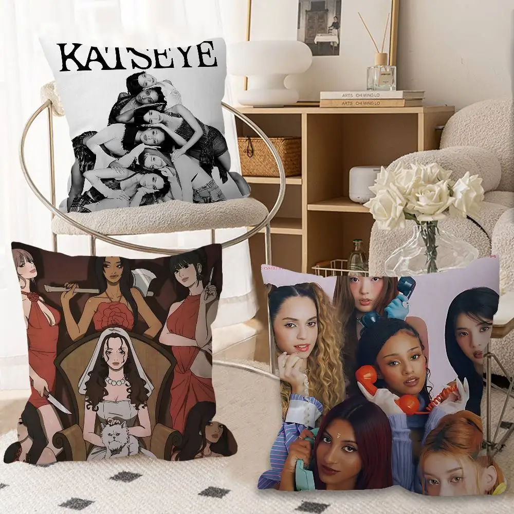 Kpop Band K-Katseyes Pillow Anime Pillow Sofa Bed Head Pillow Cover Cushion Cover 45x45 cm Fashion
