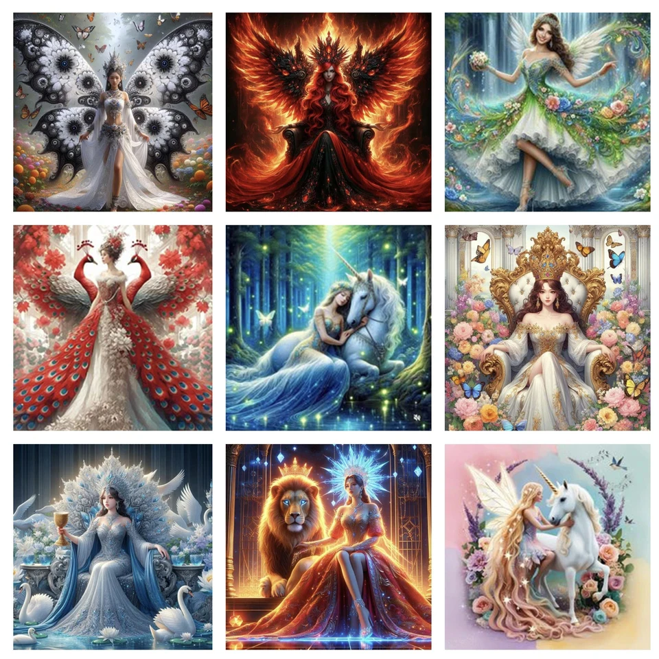 Resin Art Images - 5D алмазная живопись цветок фея Алмазная