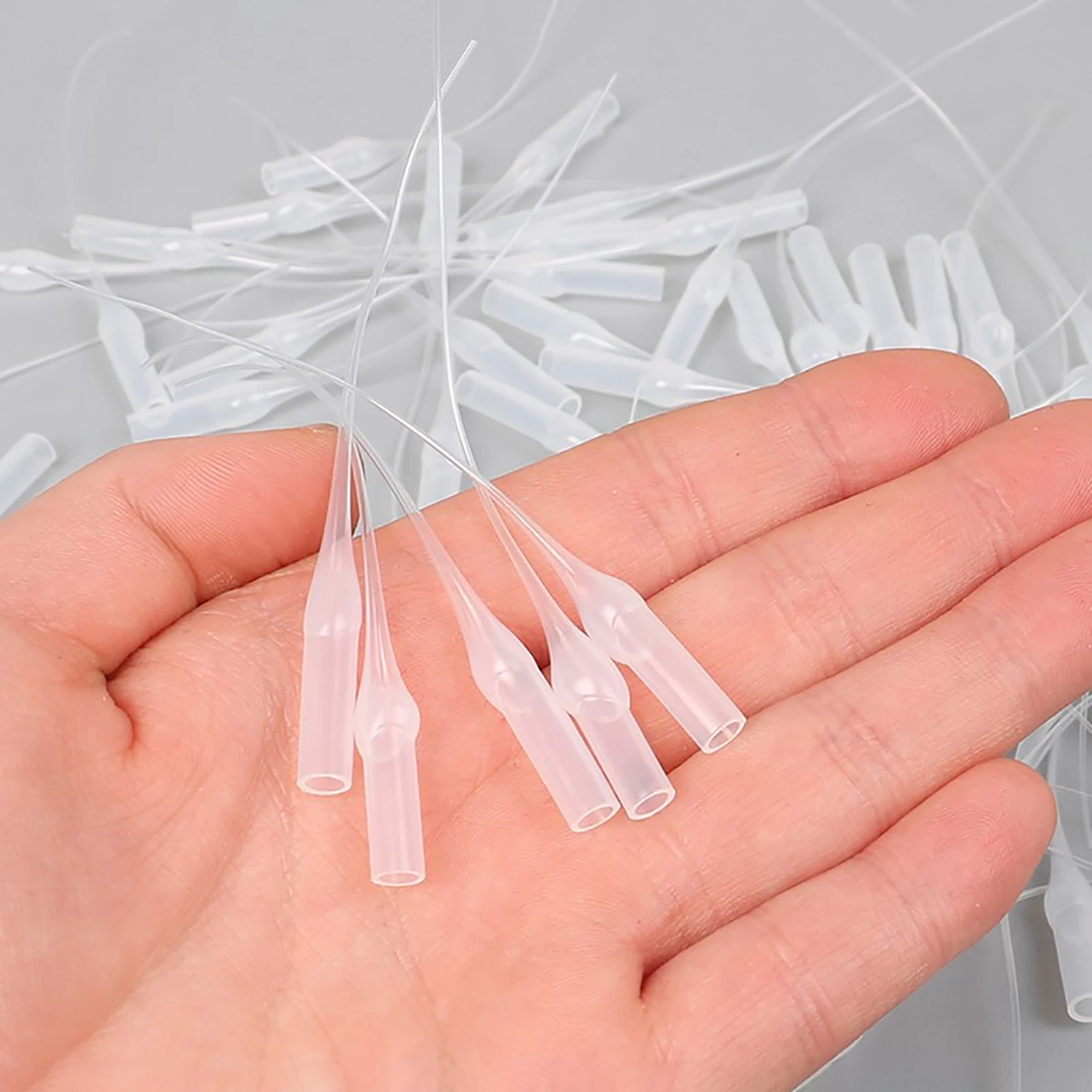 100Pcs/1set Glue Micro-Tips Plastic Glue Bottle Tips Glue Extender Precision Applicator Dropping Tube Nozzle For Crafting Lab