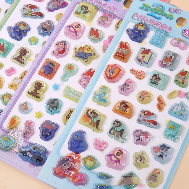 

Kawaii Cartoon Zootopia Judy Hopps 3D Relief Crystal Stickers Diy Hand Account Guka Student Reward Decoration Friend's Gift