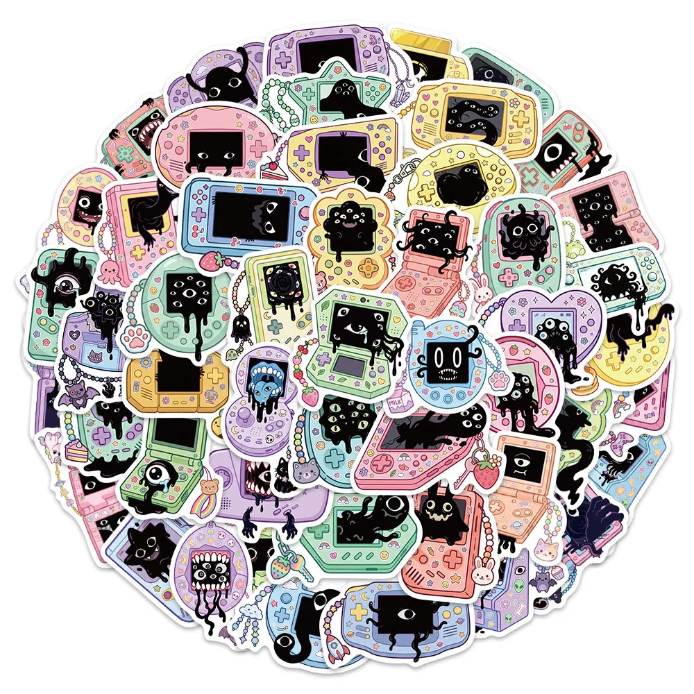 50PCS Dark Hunting Style Game Console Cartoon Graffiti Stickers DIY Phone Cases Postcards Luggage Notebook Speaker Stickers