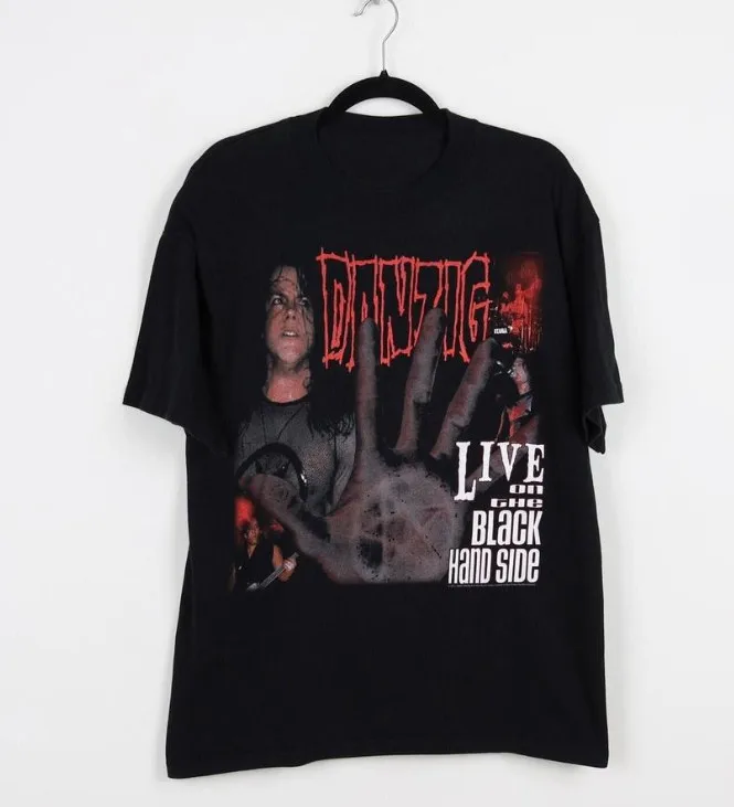 Vintage Men's T-shirt Black Vintage Y2K Danzig Live On the Black S-5XL