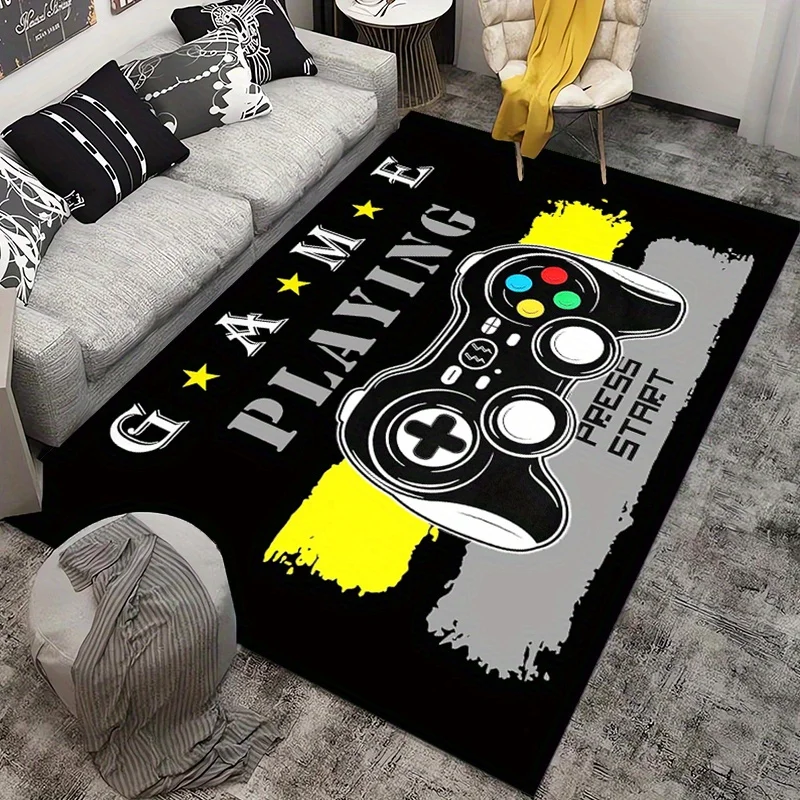 Game Controller Rug, Non Slip Machine Washable, Gaming Themed Home Decor, Stylish Office Entryway Mat, Durable Floor Carpet