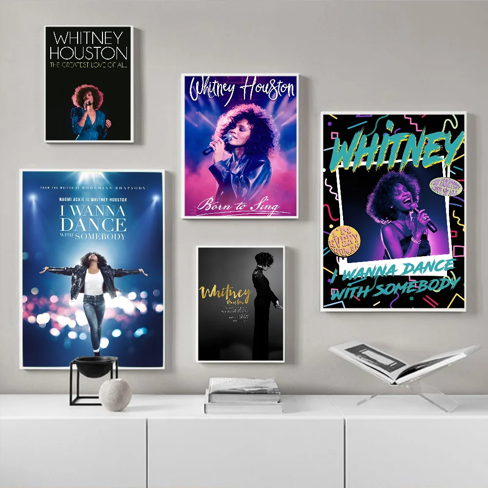 W-Whitney Self-adhesive Art Poster Waterproof Paper Sticker Coffee House Bar Posters Wall Stickers