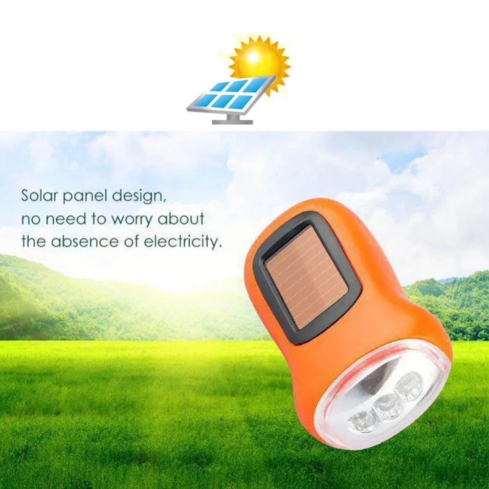 Hand Crank LED Flashlight Solar Powered Dynamo Emergency Rechargeable Flashlight Power Wind Up Torch Light For Fishing Boating