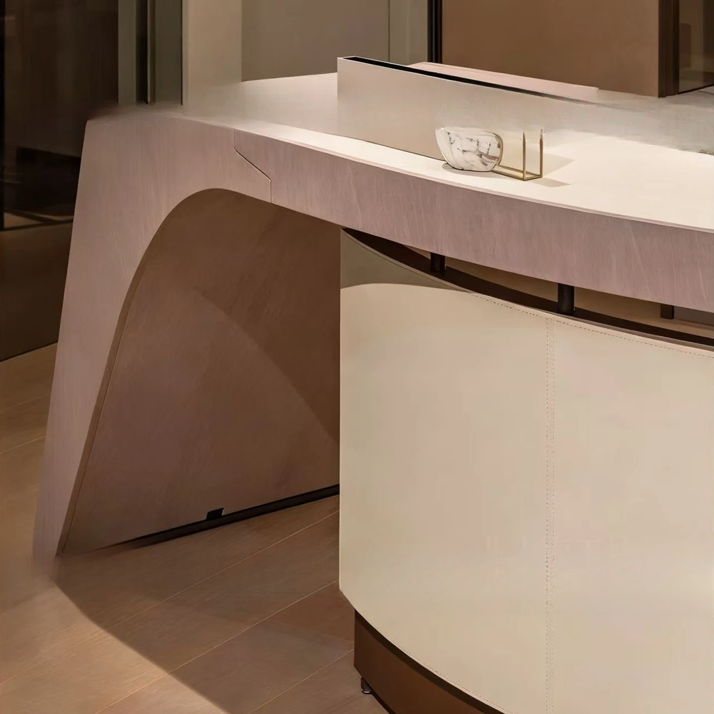 Curved desk, computer desk, storage office desk