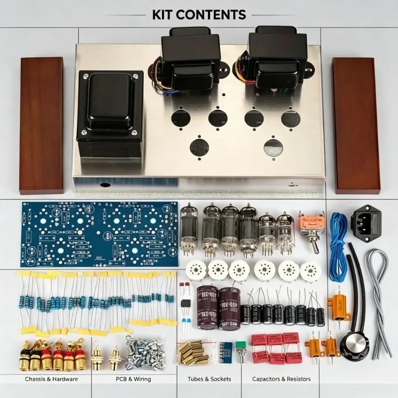6F2+6P1 Push-Pull Vacuum Tube Amplifier DIY Kit HiFi Stereo Valve Audio Power Amp Assembly Set view 4