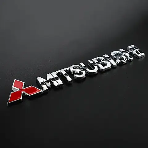 Metalowe litery boczne samochodu 15,2x2cm, emblemat, naklejka na bagażnik do Mitsubishi Lancer 9 ASX L200 Colt Pajero Outlander Eclipse EVO