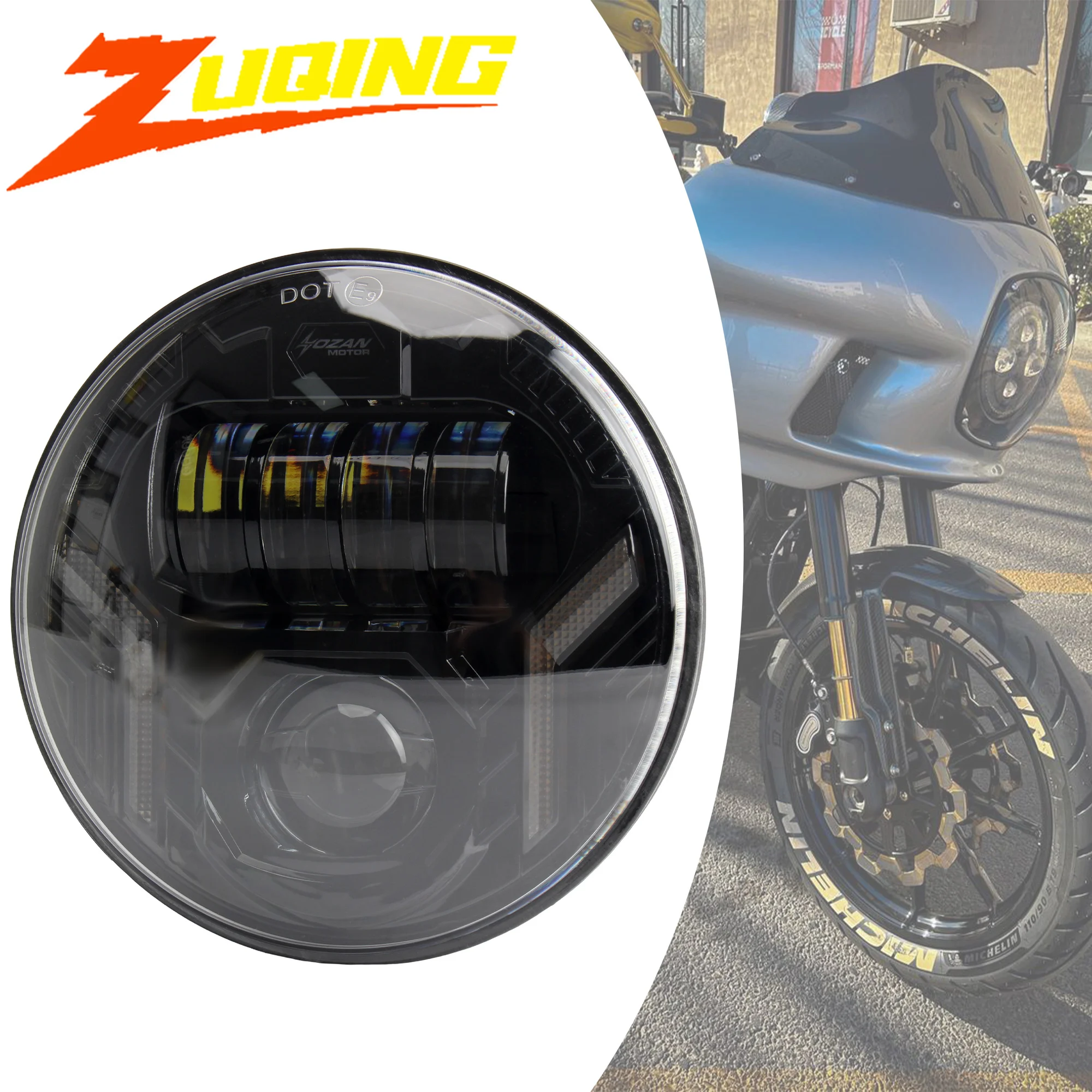 

5,75-дюймовые светодиодные фары для мотоцикла, дальний свет/задний свет, белые DRL дневные ходовые огни и желтые указатели поворота, совместимые