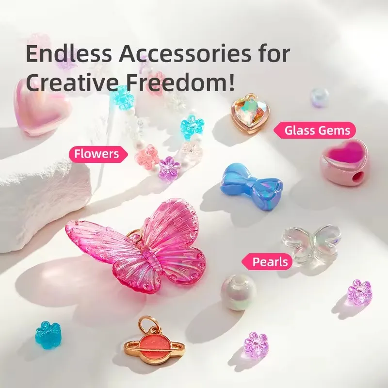 ميدير سحر سوار صنع عدة صندوق مجوهرات إبداعية الأطفال اليدوية التعليمية مطرز لعبة مجموعة الخرز لعبة للفتيات 8Y +