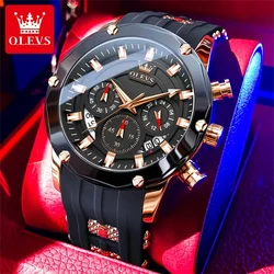 OLEVS Original Watch For Men Quartz Business Sports Multi functional Calendar Time Code Watch Luxury Fashion Casual Wristwatch