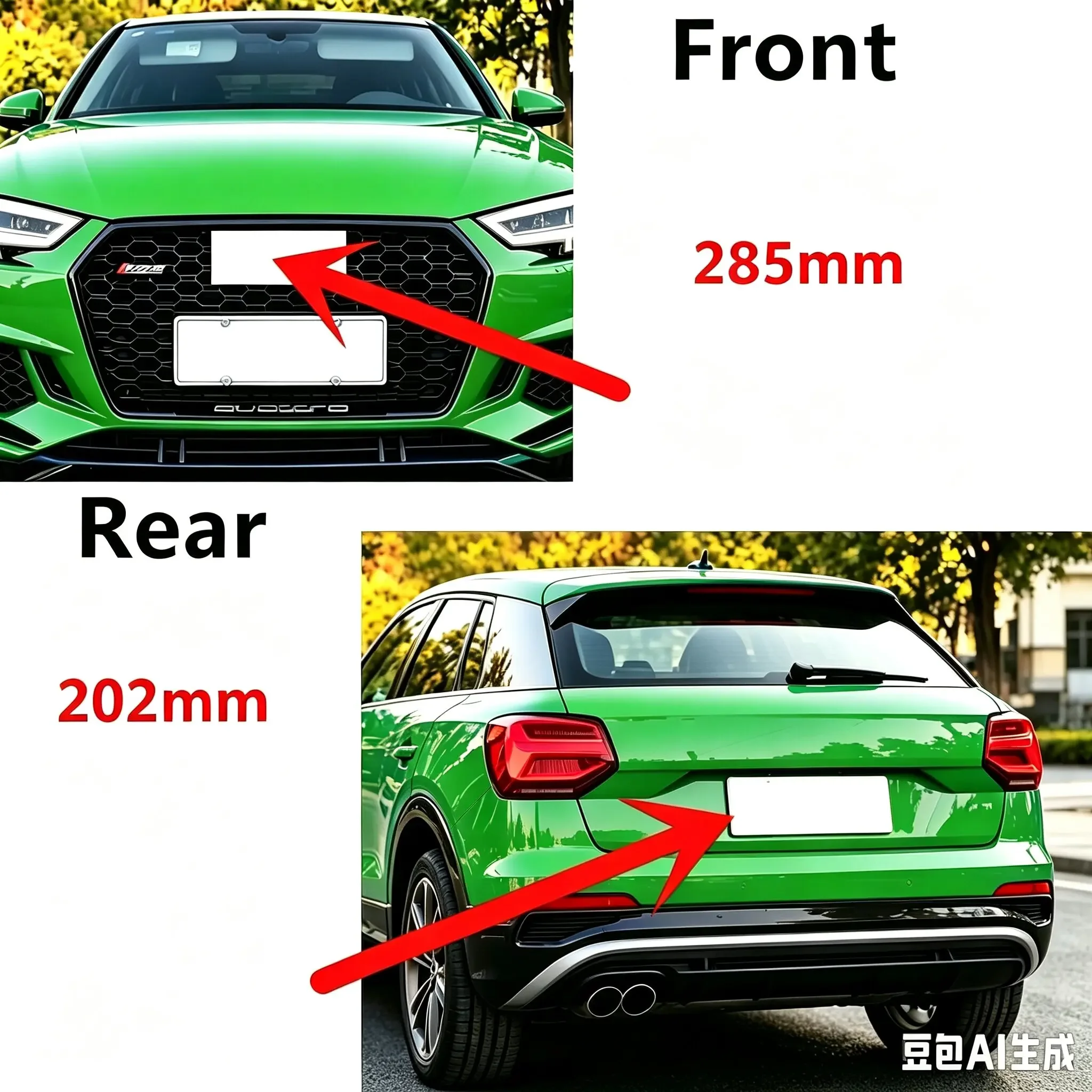 Replacement 4 Ring logo ABS Silver/Black Car Hood Front Bonnet Grill Rear Trunk Emblem Badge Sticker For Audi Q5 2014-2019