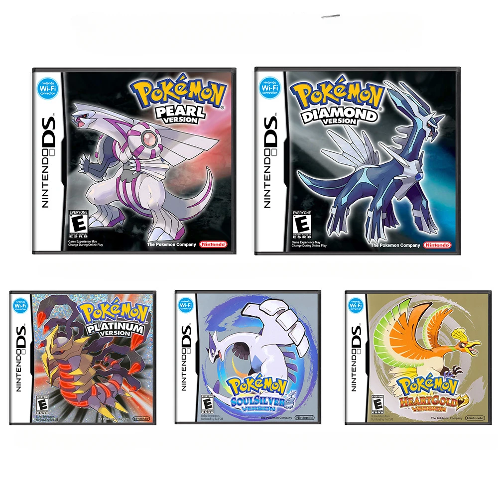 Pokemon Series NDS Game Cartridges Video Game Console Card Single Card Black Boxed Pokémon US Version English Game