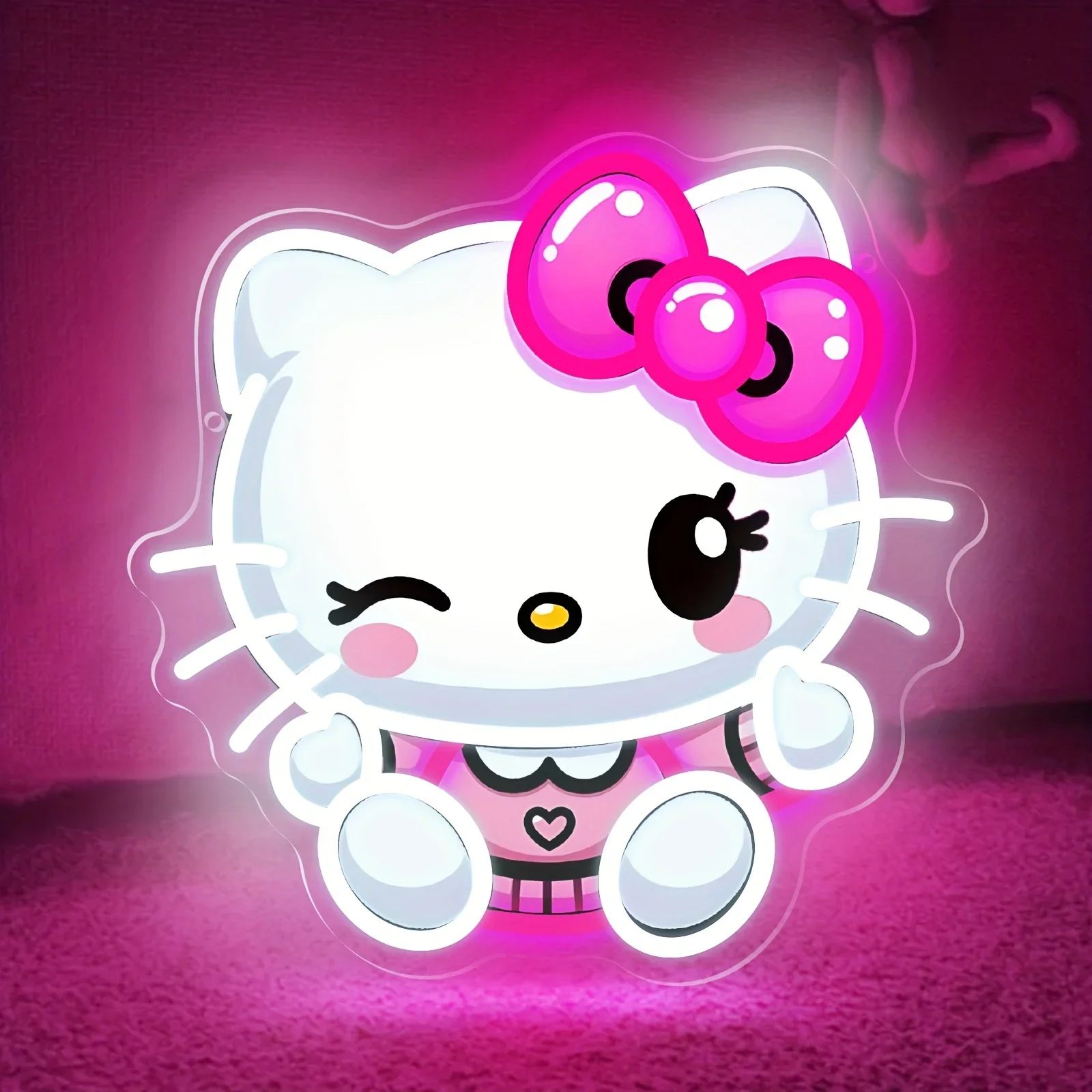 Hello Kitty Anime Neon Sign Dimmable USB Cartoon LED Neon Light for Bedroom Girl Club Party Wall Decor Birthday Gift for Kid