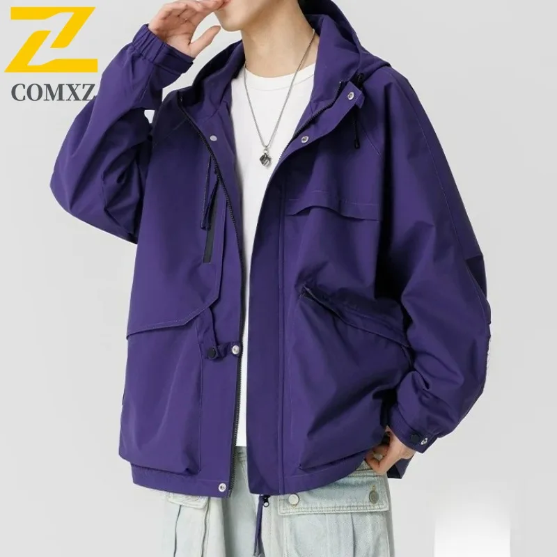 

COMXZ Hooded Chaqueta Multifunctional Waterproof Windproof Outdoor Running Fly Fishing Hunting Outerwear Men Clothing Jackets