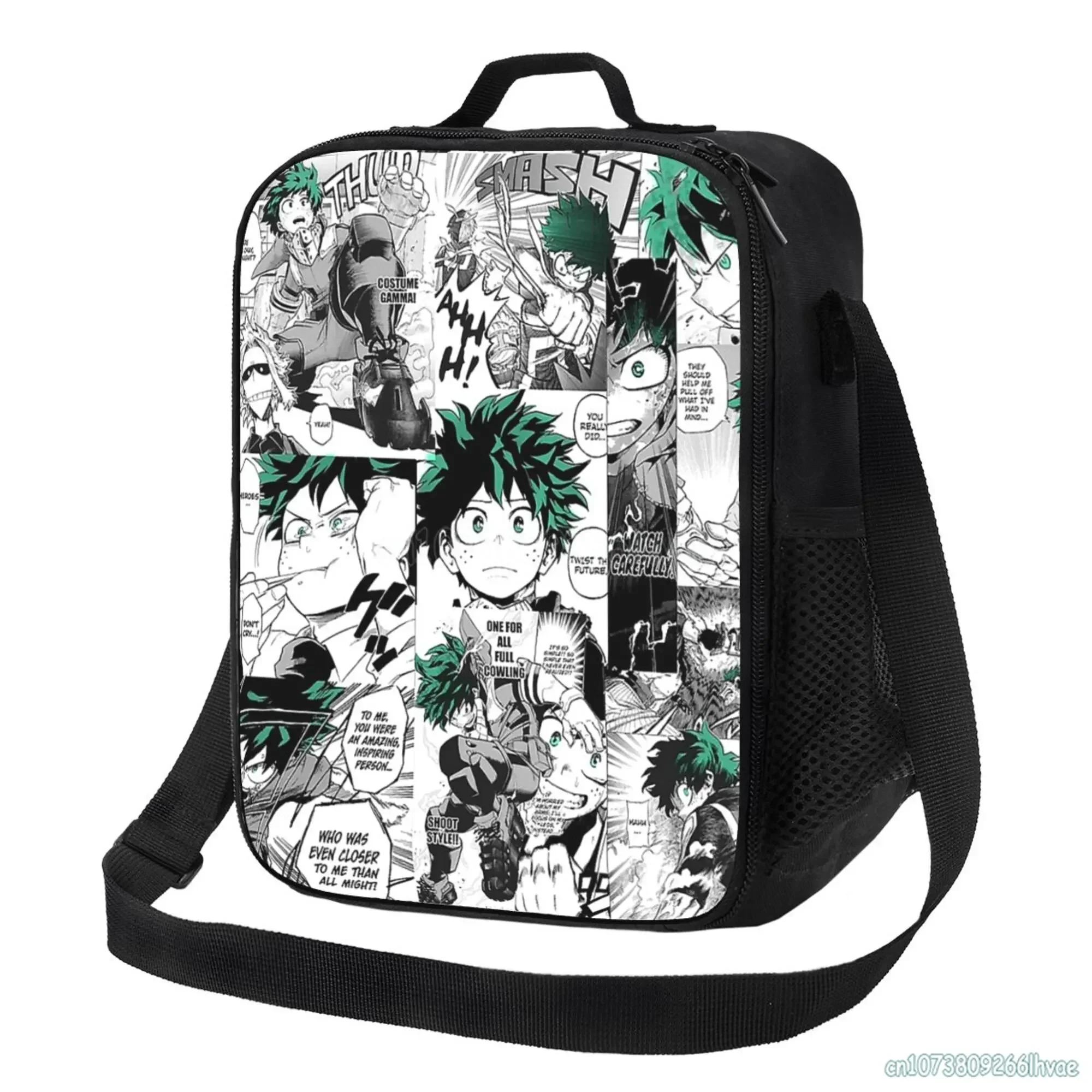 My Hero Academia Anime Manga Lunch Bag for Kids Insulated Lunch Box Portable Thermal Cooler Bag for Boys Girls School Picnic