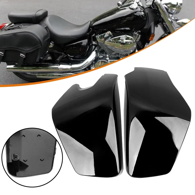 

Black Motorcycle Battery Side Fairing Cover Protector Guard For Honda Shadow ACE Aero Spirit VT 400 750 VT400 VT750 2004-2013