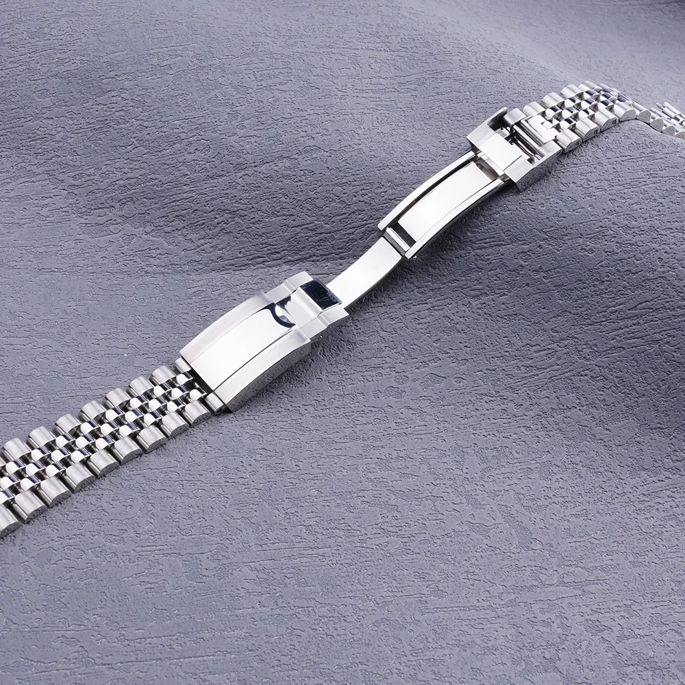 19mm Sliver Hollow Curved End Solid Screw Links Watch Band Jubilee strap For Seiko 5 SNXS73K1 SNXS75 SNXS77 SNXS79K1 SNX79J1