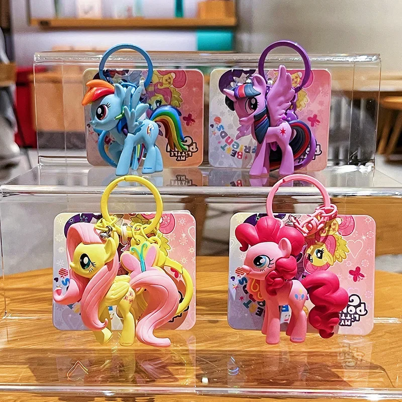 Kawaii My Little Pony брелок аксессуары рюкзак кулон аниме фигурка игрушка брелок кукла подарок для девочки Сумеречный блеск Флаттершай